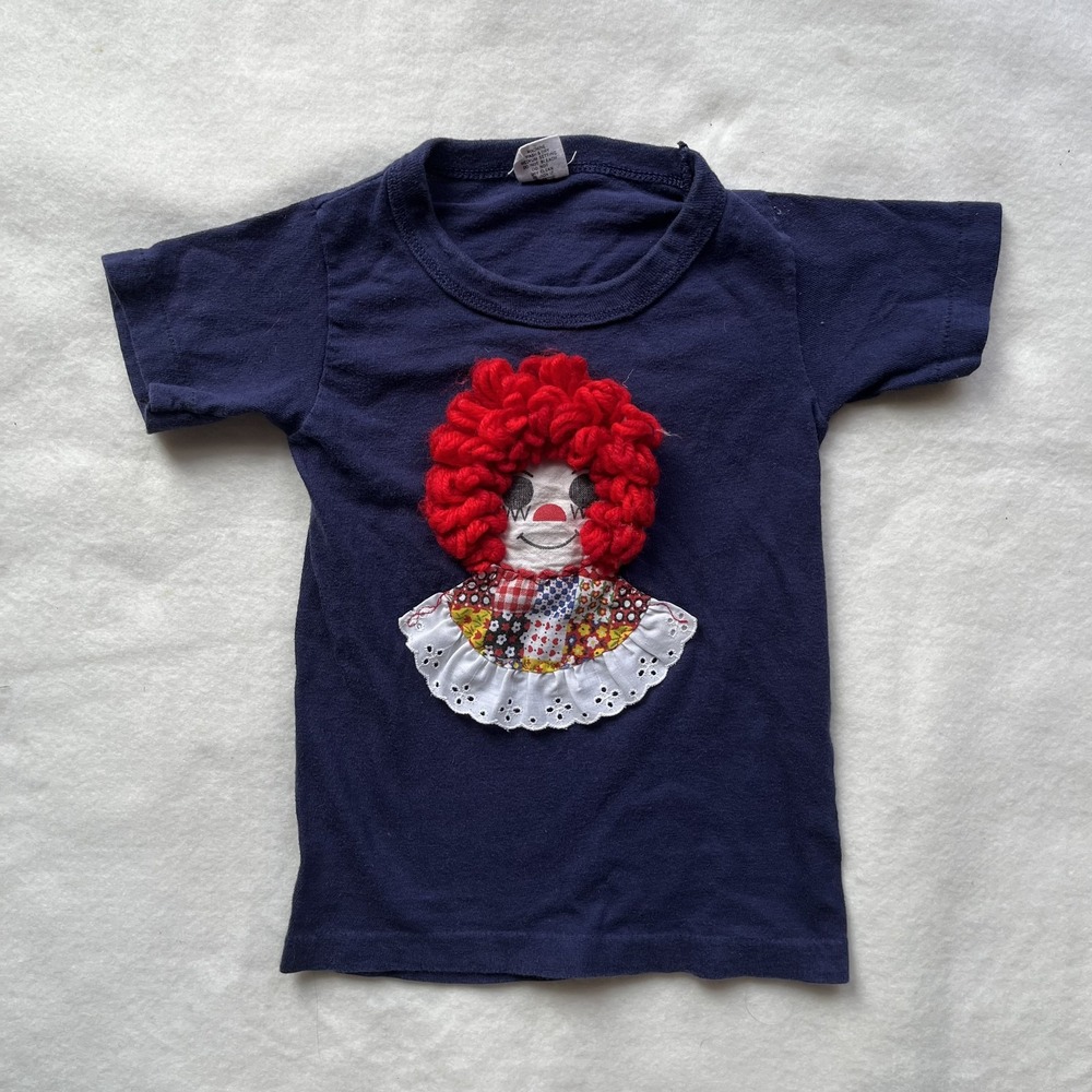 Vintage Shirt Youth 6 Raggedy Ann T-Shirt Kids Single Stitch 80s Hanes‎ Tee